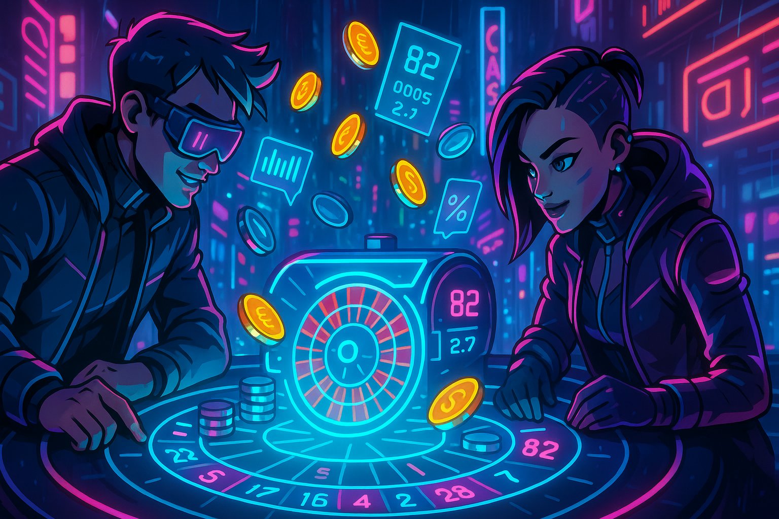 Online Slots Reels Spinning နှင့် Jackpot Symbols ပေါ်နေသောမြင်ကွင်း